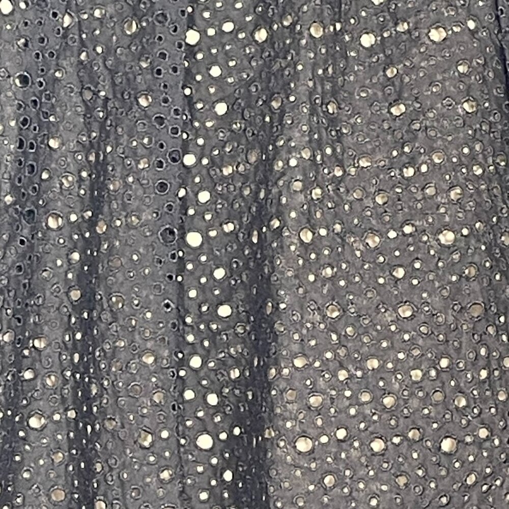 Lida Baday Black Eyelet Overlay Pleated Mini Skirt Size 4 - Picture 6 of 14